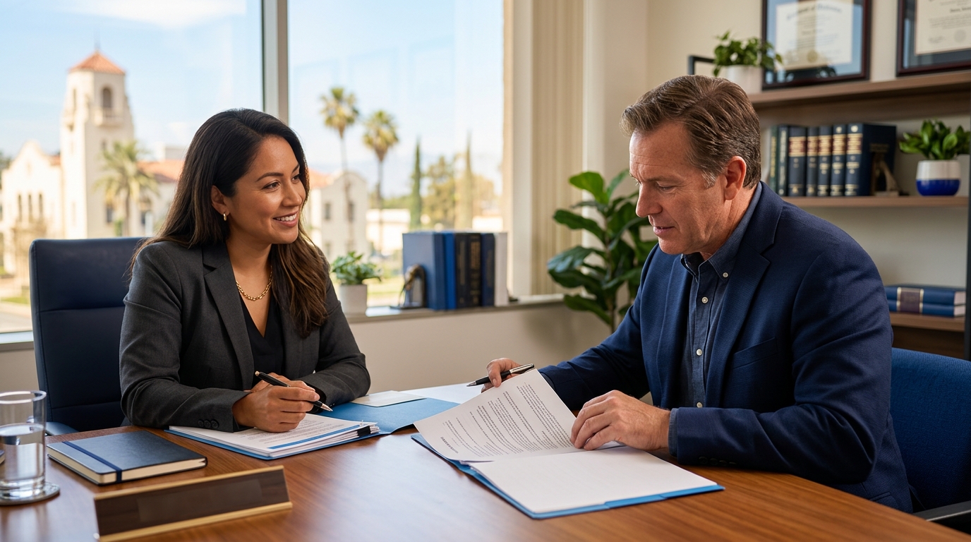A concerned father protecting father's rights in california with a Downey family lawyer.